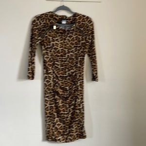 Size small Venus leopard print, long sleeve dress.